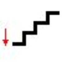 Pictogramme de Pierre Michaud escalier qui descend_resultat